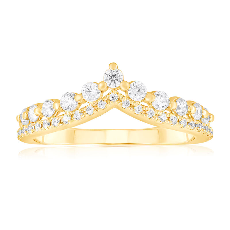 Lab Grown Diamond 1/2ctw. Double Contour 10k Yellow Gold Wedding Ring image number null